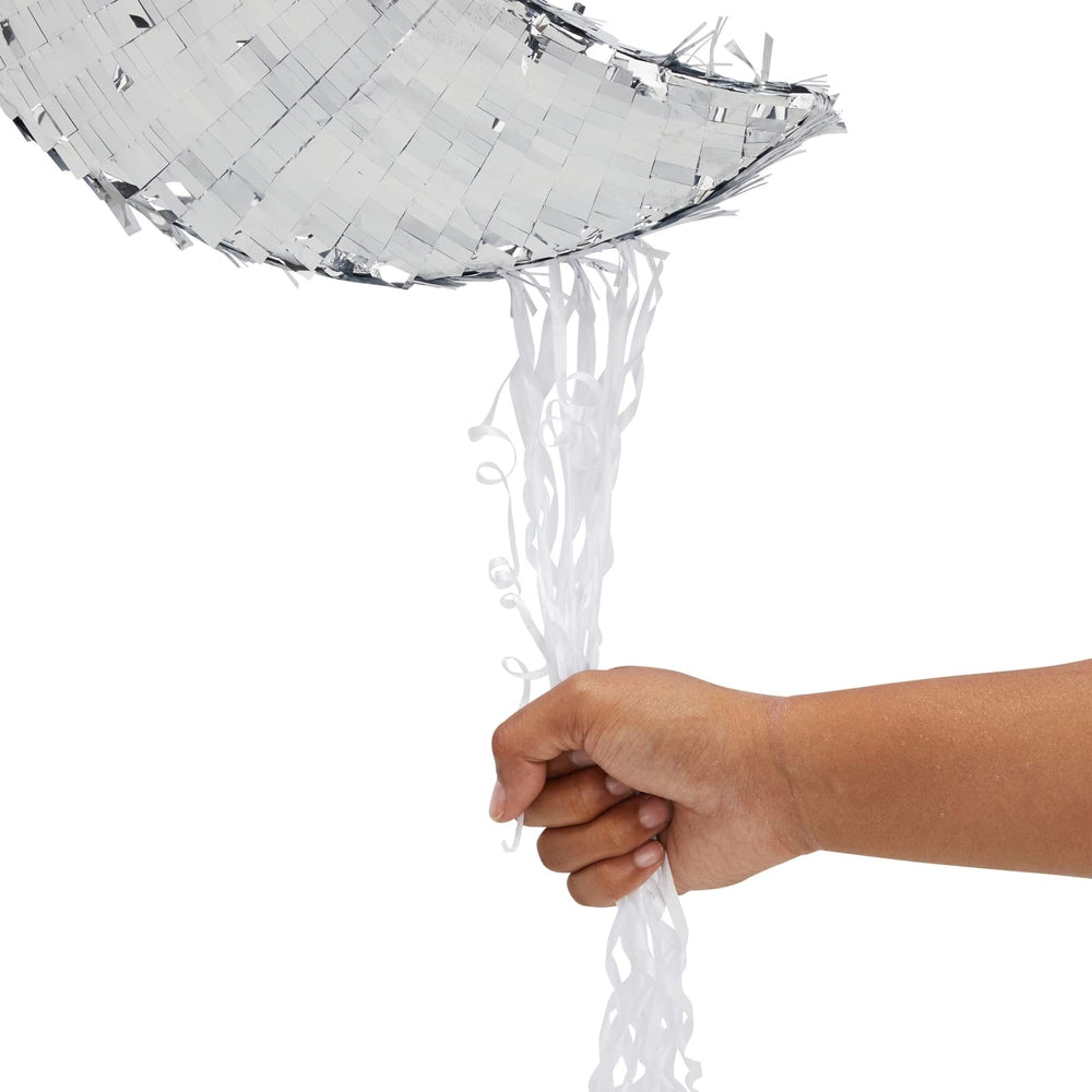Juvale corrugated-paper moon pinata offers durable décor for celebrations.