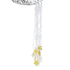 Juvale pull-string pinata moon invites guest participation with one ribbon release.