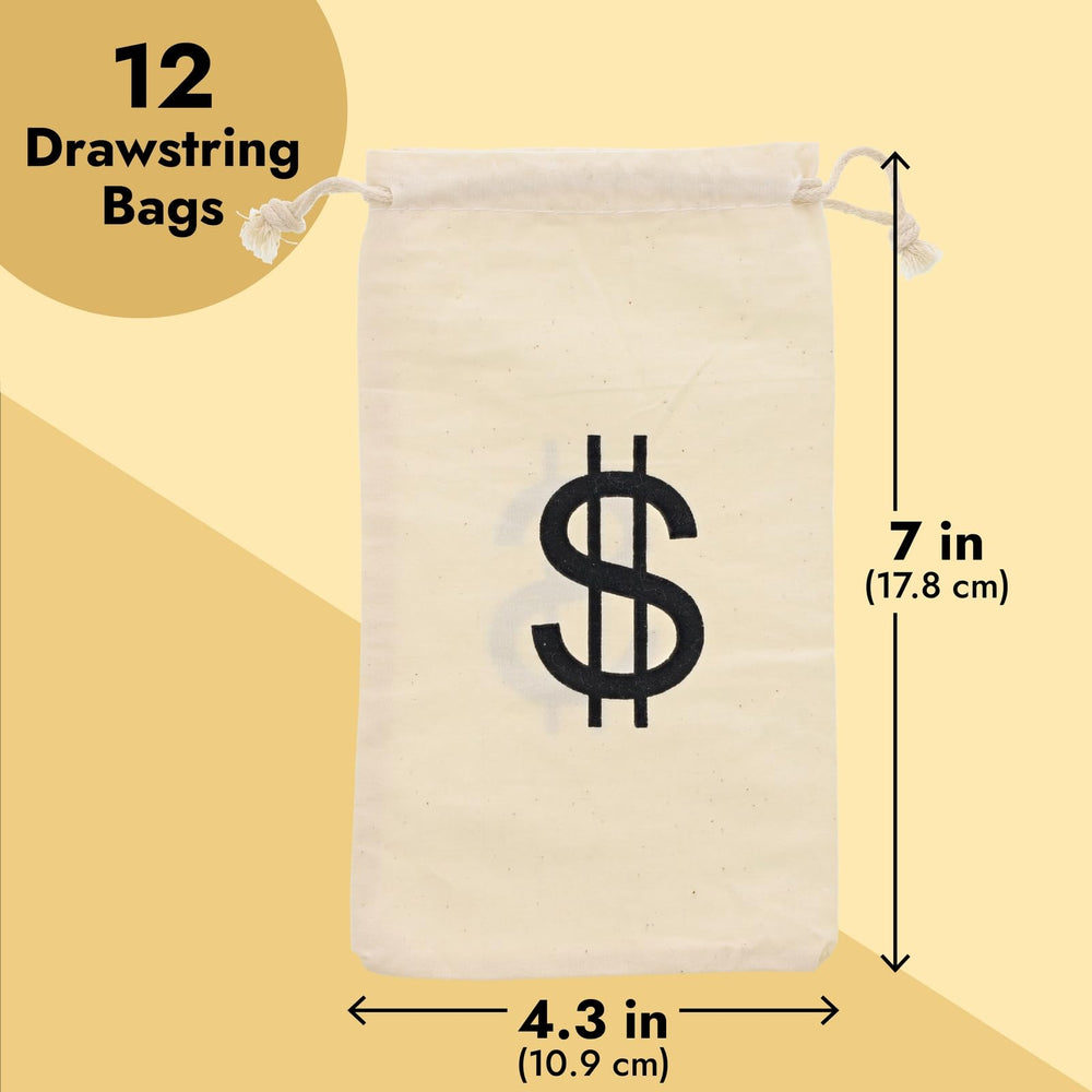 Juvale Money Bags beige canvas hanging on hook demonstrates simple organization