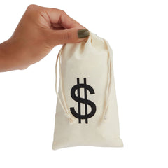 Juvale Money Bags beige canvas twelve-pack display highlights ample treasure-ready storage