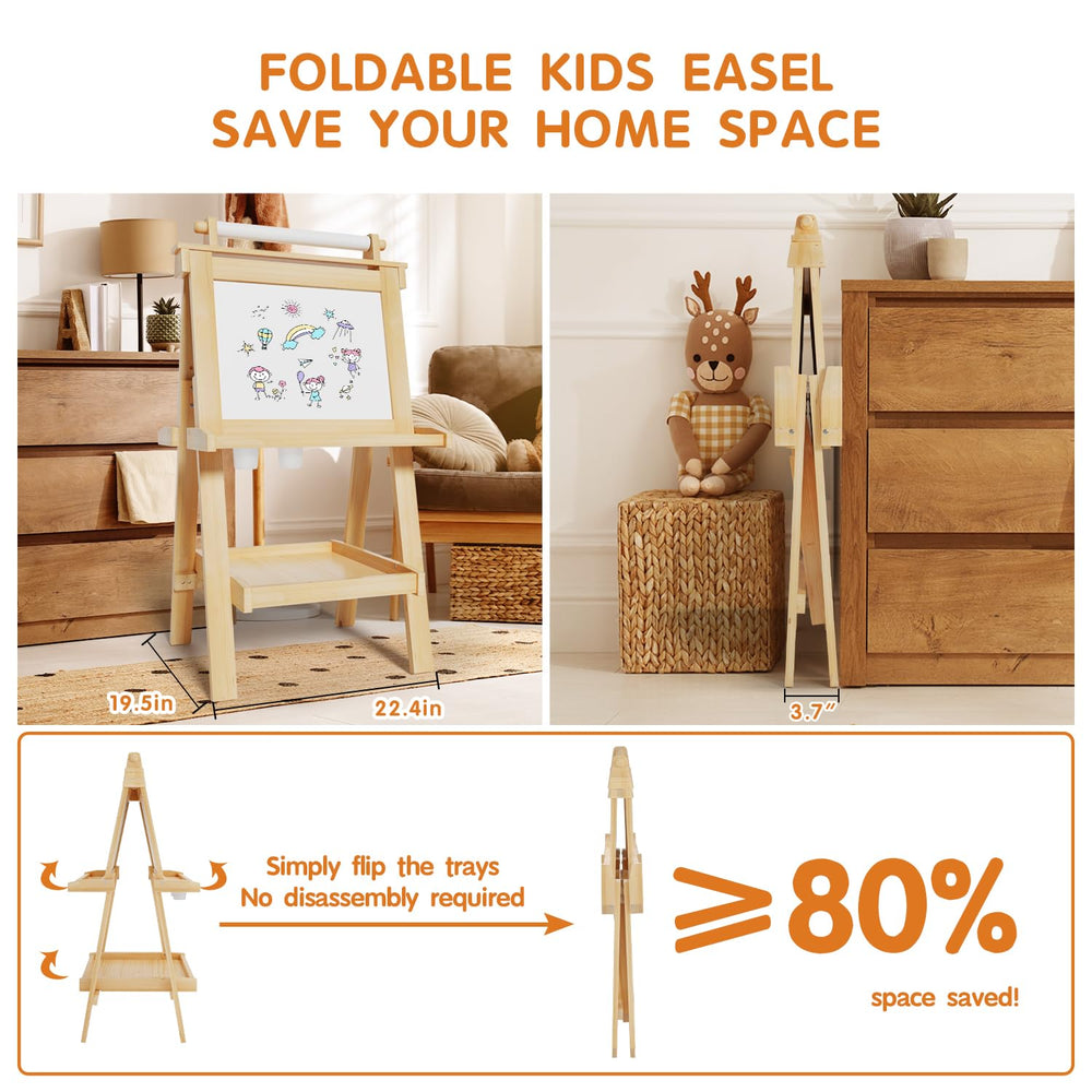 JUZBOT easel foldable design demonstrating compact storage