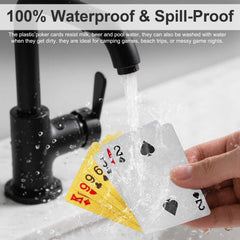JWENUPDE waterproof cards by poolside with spill protection