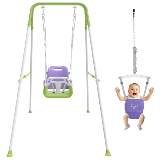 JWPEHO 2-in-1 toddler swing jumper with padded seat for versatile indoor outdoor play.