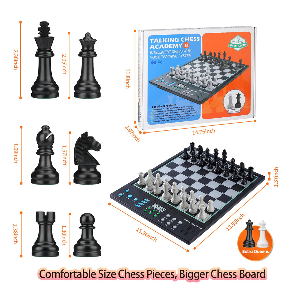 JWSCHESSSUN large king pieces ensure easy recognition during fast moves.
