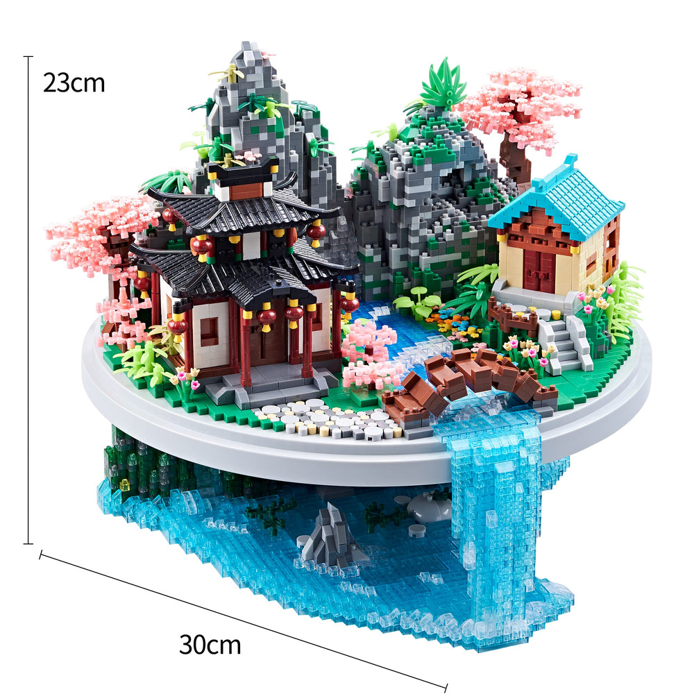 JXRLMB display stand with the peach blossom micro scene for desks