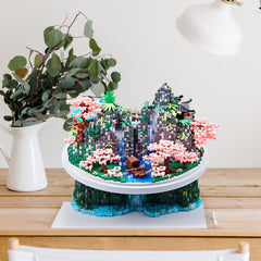JXRLMB peach blossom houses and bridges scene for decorative display