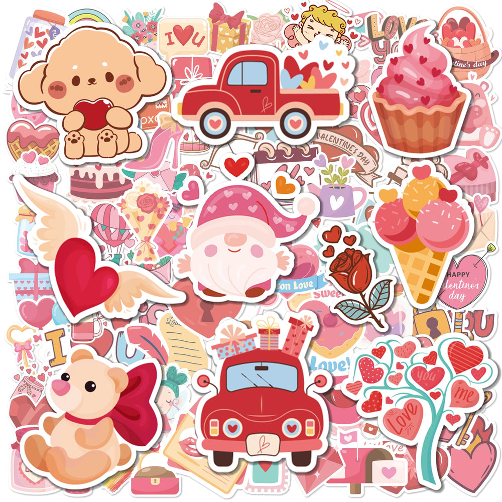 JXSDWANG heart and rose valentines stickers for kids' crafts and decor