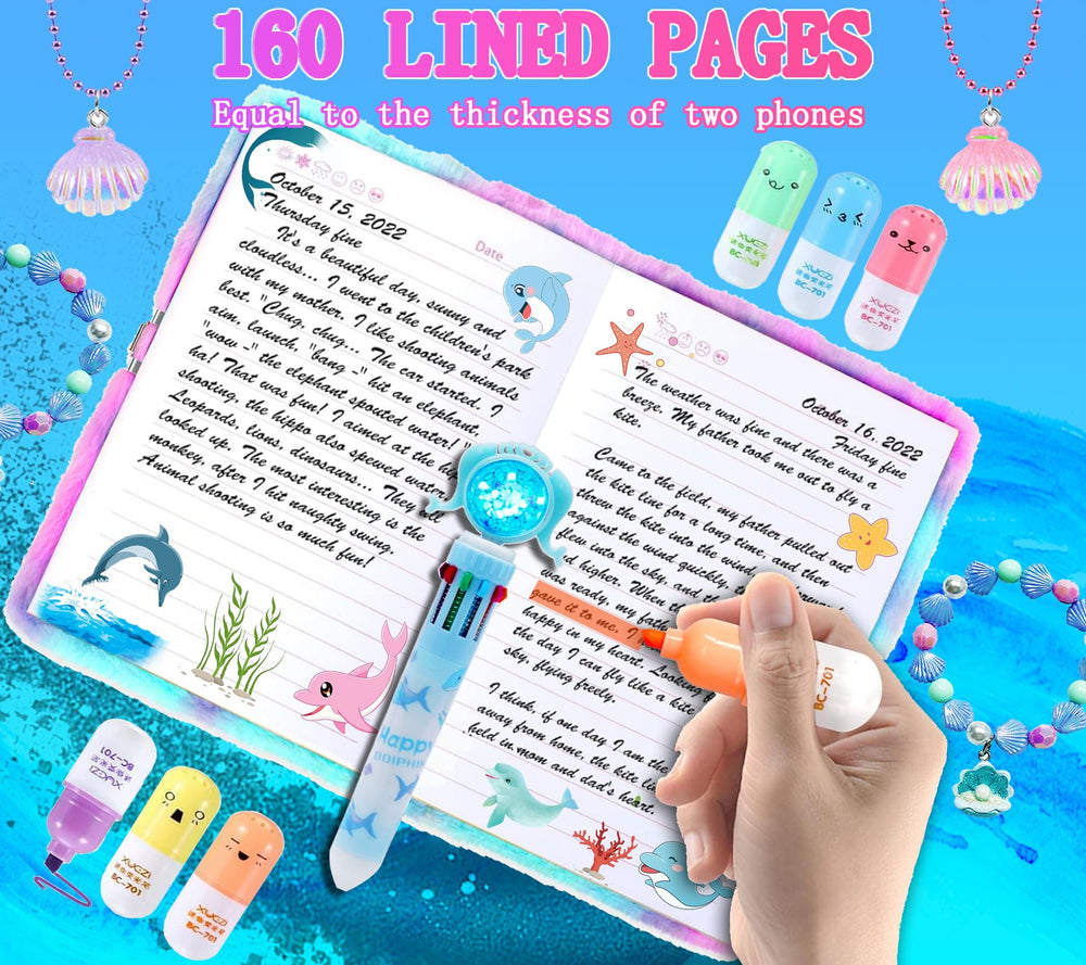Girl holding JYPLKCMT Fluffy Diary, compact size fits small hands.