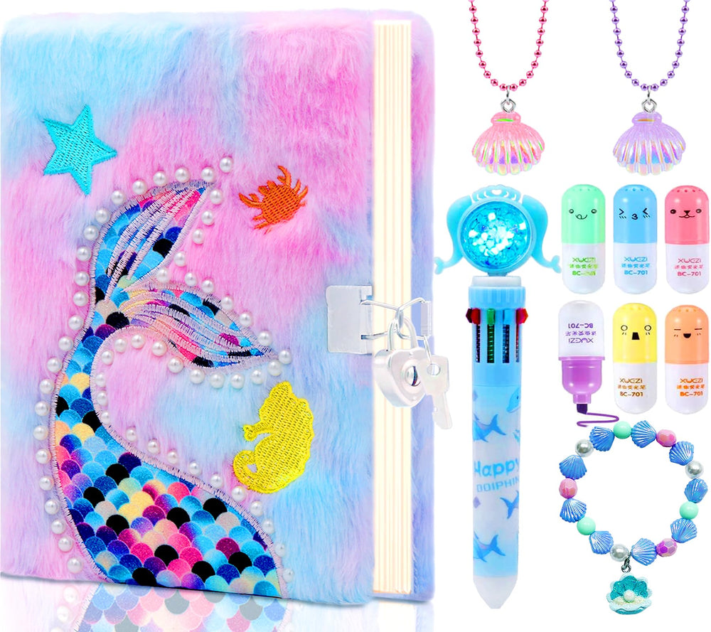 JYPLKCMT Fluffy Diary with Lock cover — plush exterior encourages safe private journaling.
