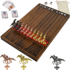 Jyquorp Horse Race board with wooden rectangular surface for durable family play.