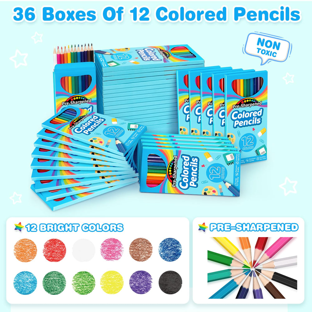 Jyusmile 36 packs of 12 colors bulk set for group projects and school use.