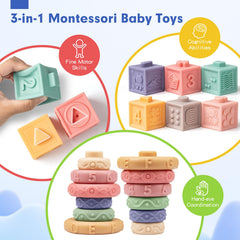 Jyusmile atomic teether ball with 12 textured chew points and motion