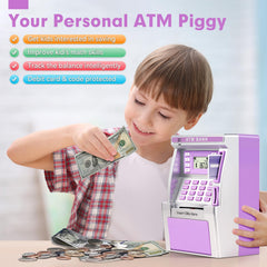 Jyusmile purple piggy ATM balance calculator helps track goals up to 9999.99