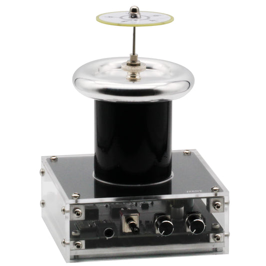 JZENT Bluetooth Music Tesla Coil round-top discharge arc display for classroom demonstrations.