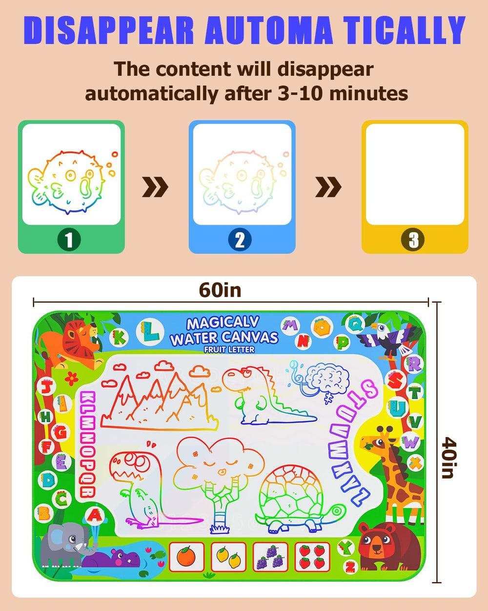 JZSIJ hopscotch rug with dinosaur design for interactive learning and play.