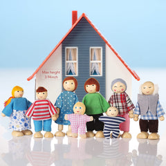 Jzszera wooden dollhouse mother figure in play scenes