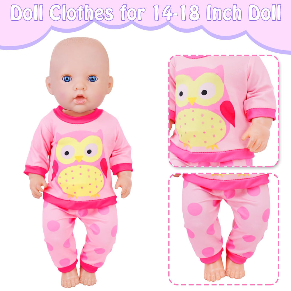 K.T. Fancy light purple smiling bunny doll clothes add cheerful charm for play.