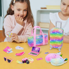 K.T. Fancy passport and air tickets set encourages pretend travel planning.