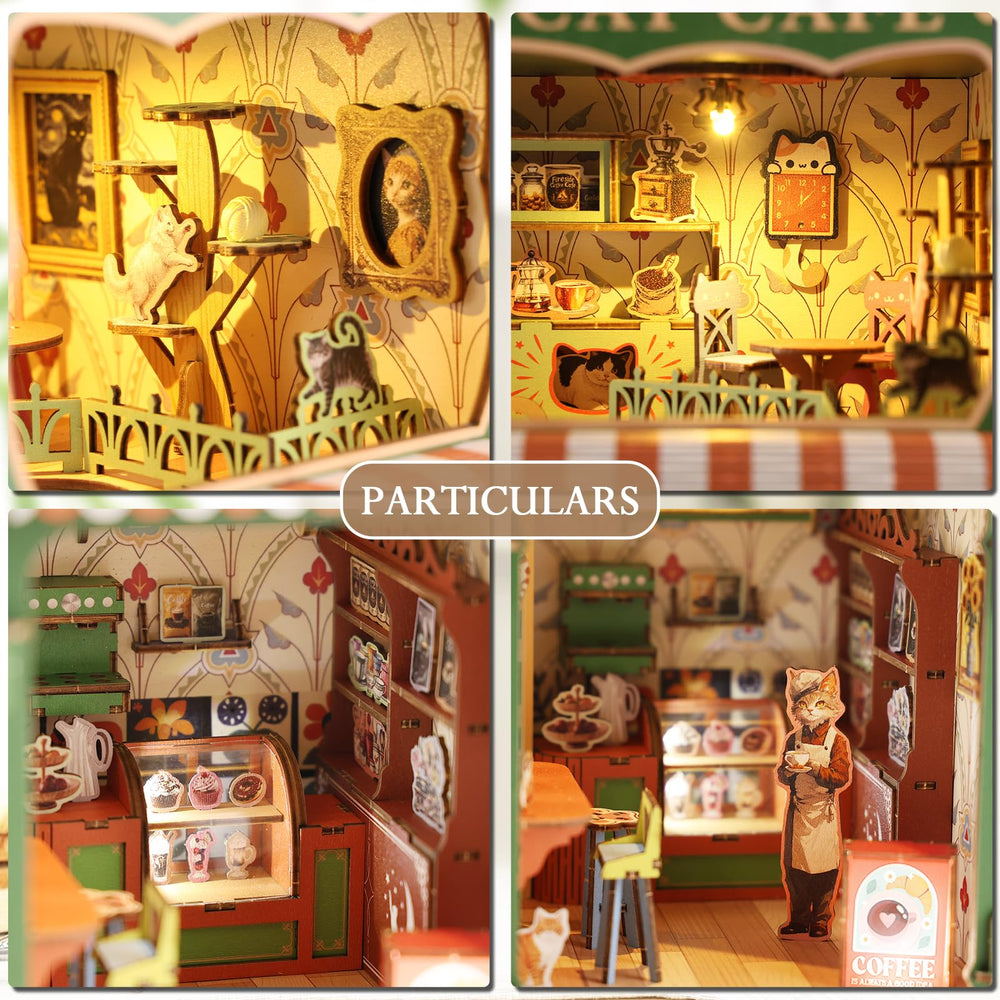 KaayeeWood miniature dollhouse interior shows removable windows