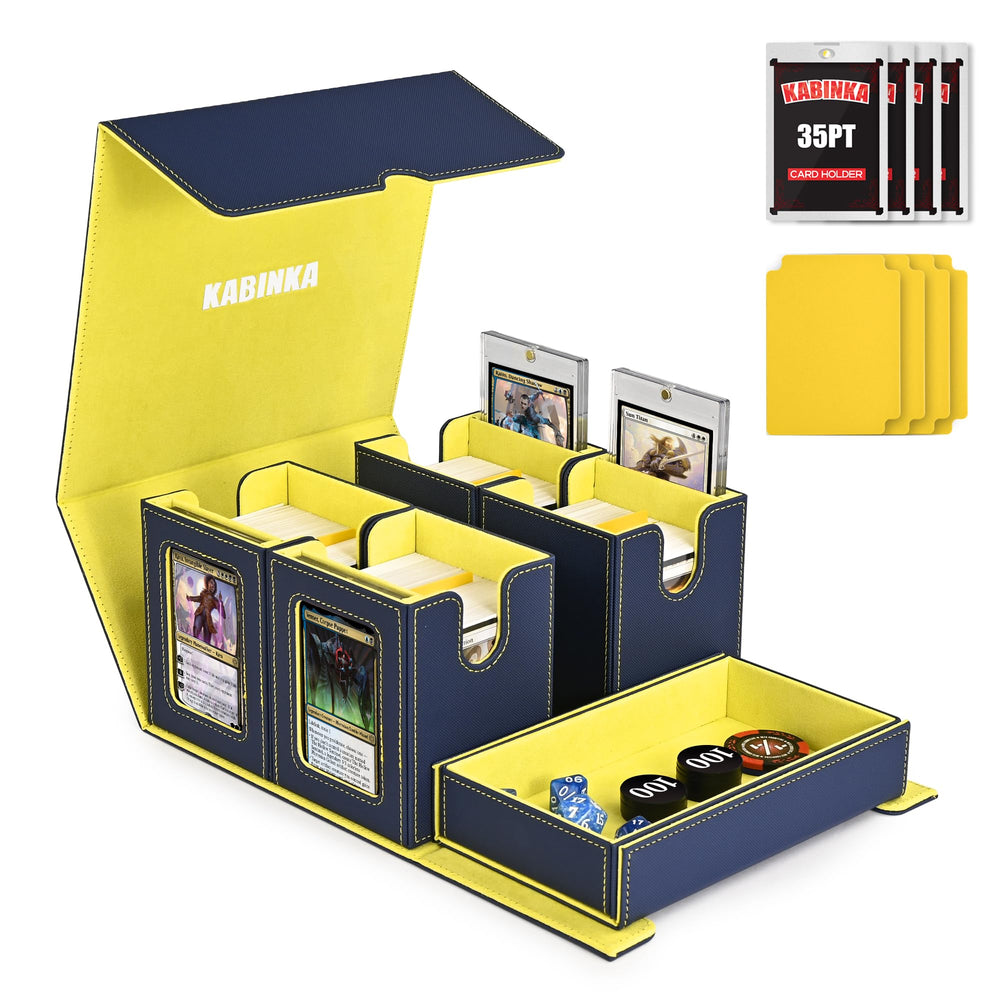 Kabinka 5 in 1 deck box with commander display windows protects and showcases prized cards.