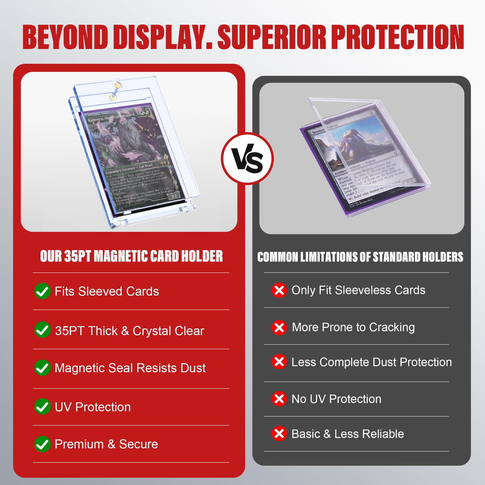 Kabinka display window highlights rare cards while protecting them from dust.