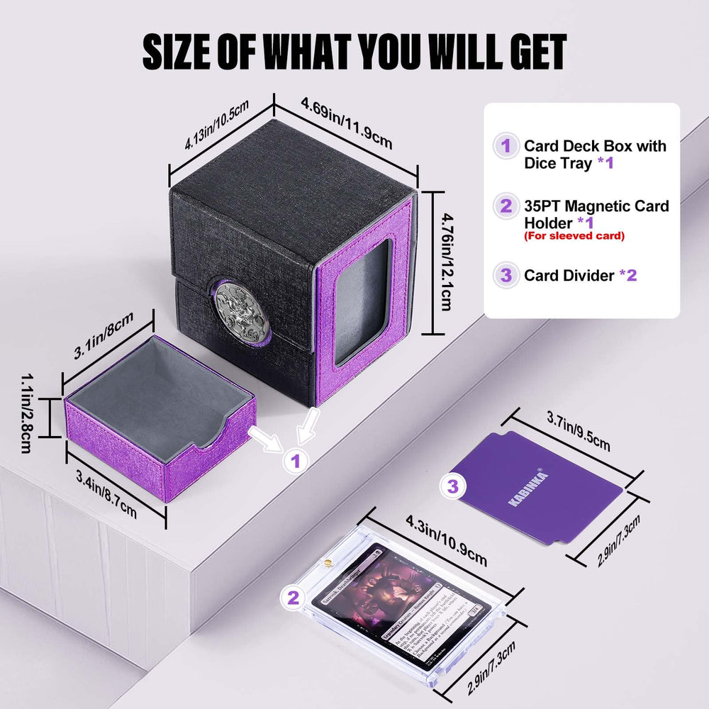 Kabinka deck box wide U-shaped opening enables fast, easy card draws.