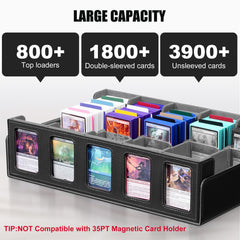 Kabinka trading card storage box open lid demonstrates magnetic closure for easy access