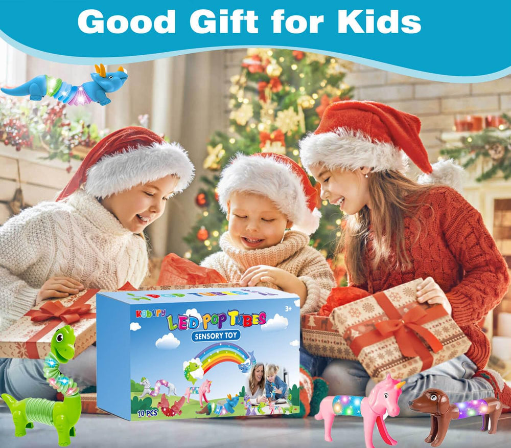 Kabvry LED Animal Pop Tubes stretch and bend action in hands