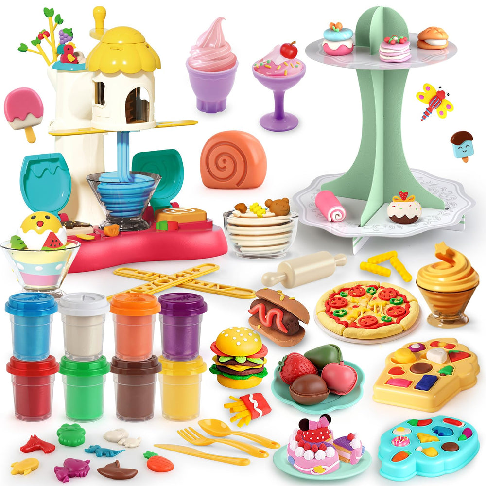 Kaelinda ice cream maker for imaginative play with colorful dough.