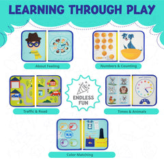 KAHOUETT Montessori Busy Board sensory pages offer tactile exploration and fine motor practice