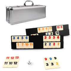 KAILE 106 Rummy Tiles with aluminum case for secure travel storage.