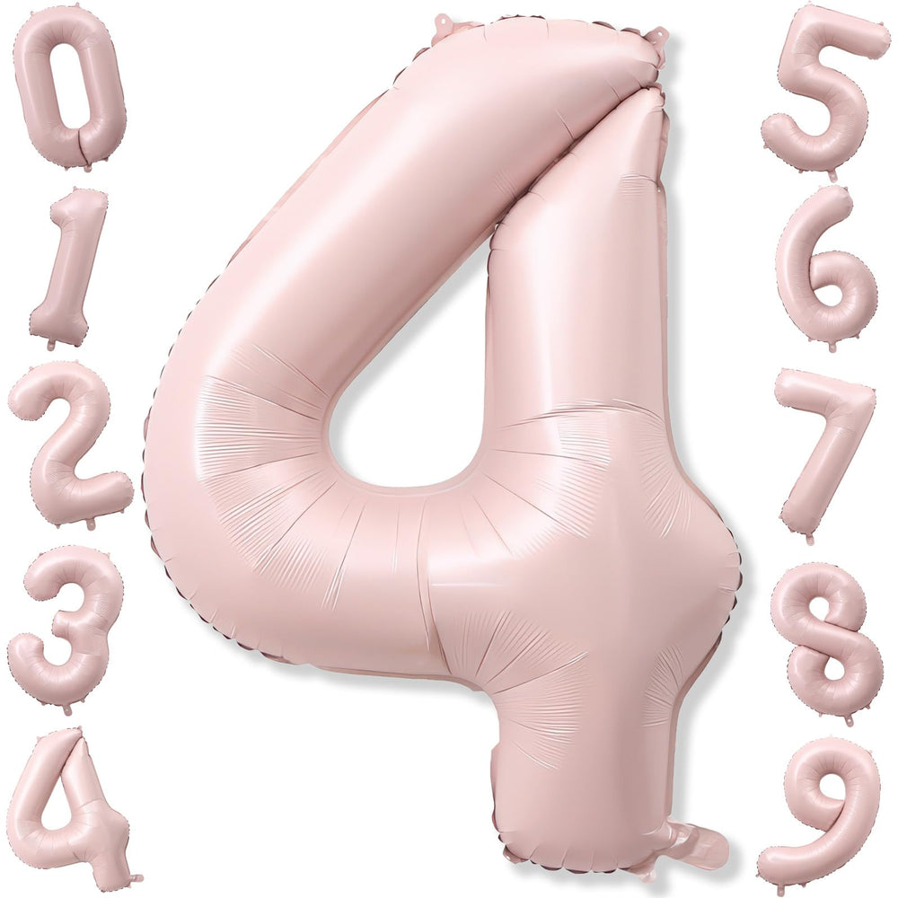 KAINSY 40-inch pastel pink number 4 balloon for festive photo backdrops