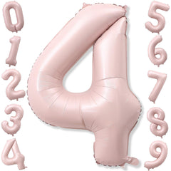 KAINSY 40-inch pastel pink number 4 balloon for festive photo backdrops