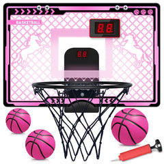 KAISASA unicorn-pattern pink backboard for imaginative play and easy target shooting.