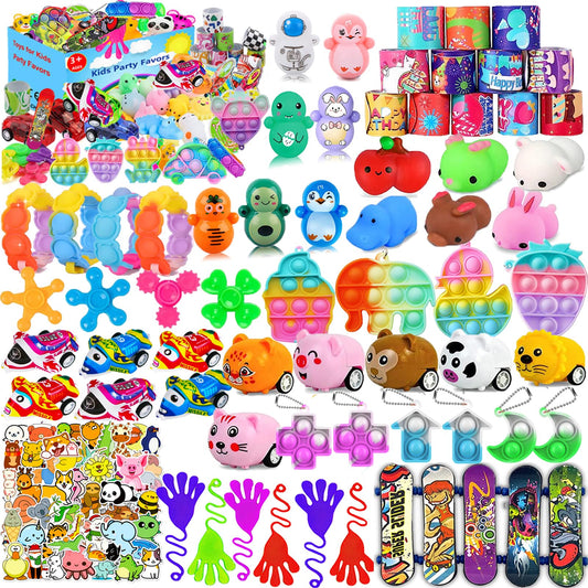 Kaisbro 124 Pcs party favors pack β ideal for classroom rewards and birthday goody bags.