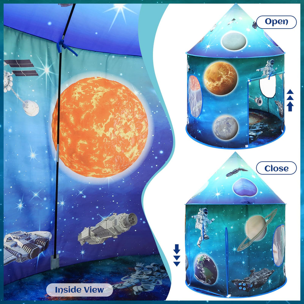 KAIVEE Space World Tent foldable design for compact storage after play.