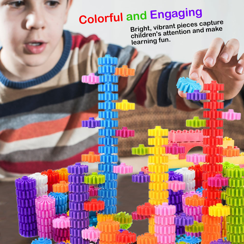 KAKATIMES bright colors building blocks arranged for imaginative play and cognitive growth.