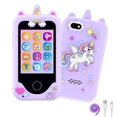 KAKTIN unicorn kids phone with front camera for playful selfies.