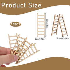 Kalione dollhouse ladder close-up highlights sturdy wooden construction