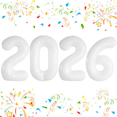 KALOR 2026 foil number balloons create a bold New Year backdrop.