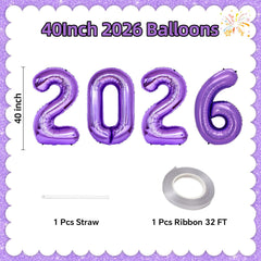 KALOR 2026 purple foil number balloon close-up showing premium finish