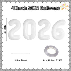 KALOR 42-inch 2026 balloons form a dramatic celebration centerpiece.