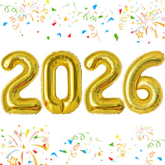 KALOR 42 inch 2026 gold foil balloon banner creates a stunning photo backdrop
