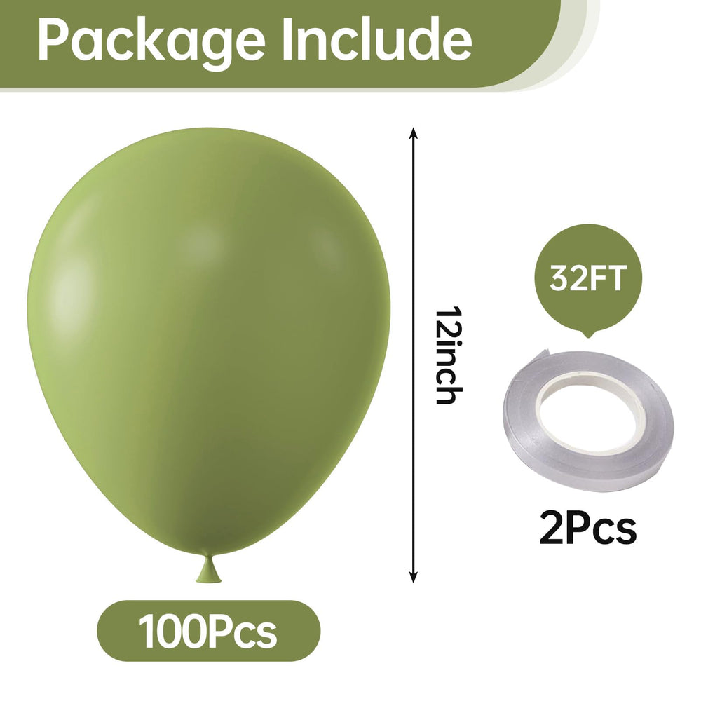 KALOR arch garland with avocado green balloons for color harmony