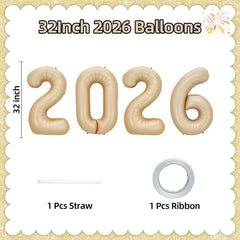 KALOR foil number balloons 2026, shiny and reusable for celebrations.