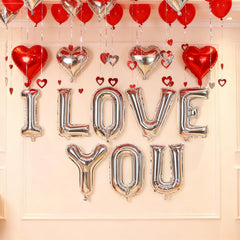 KALOR I Love You balloon's vibrant silver design enhances romantic moments