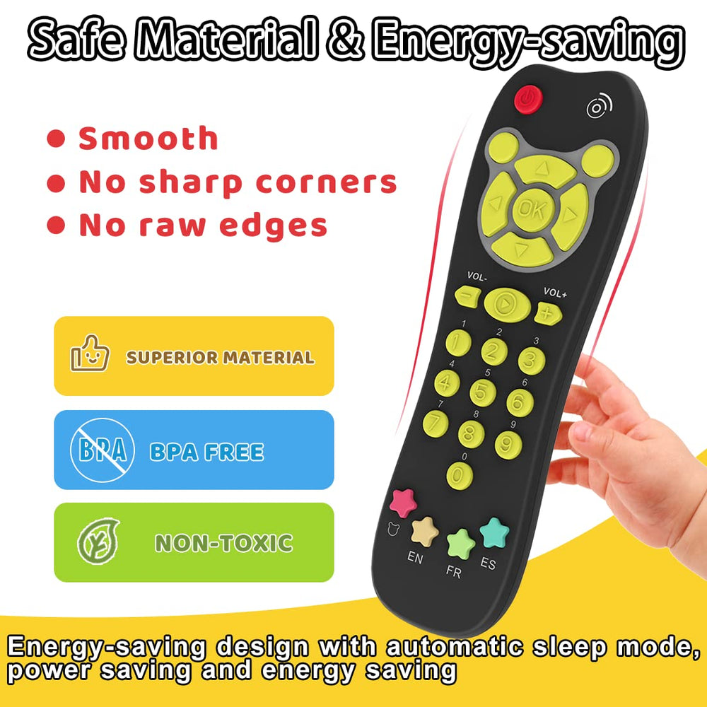 KALUYA remote's colorful buttons promote sensory exploration