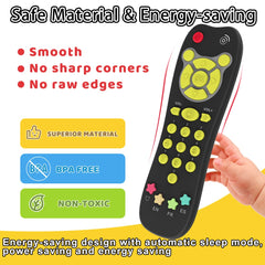 KALUYA remote's colorful buttons promote sensory exploration