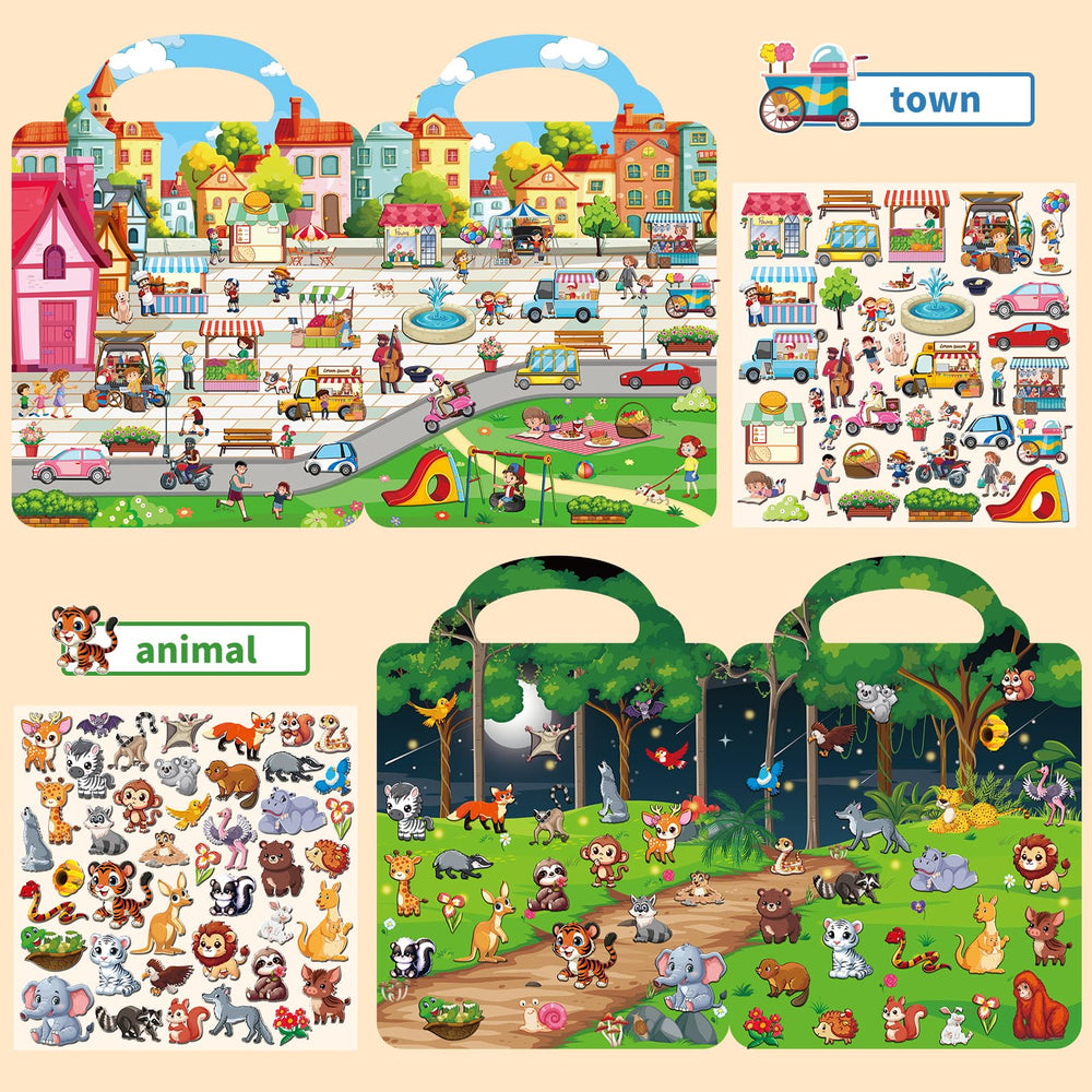 Kalysky construction site stickers support role play and problem solving during playtime.