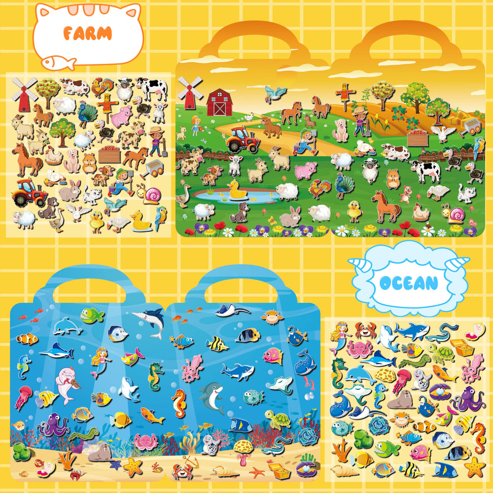 Kalysky Puffy Sticker Books 3D stickers add depth and excitement to play.